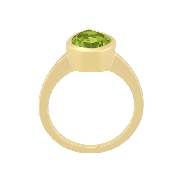 Bezel Set Pear Shape Peridot Ring