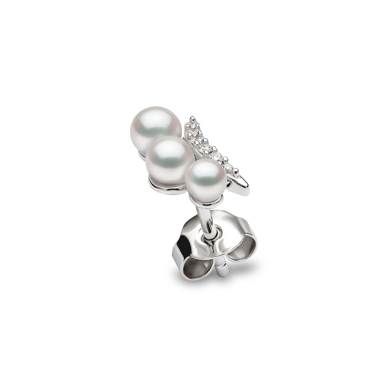 yoko london sleek white gold 3 pearl diamond climbers earrings qye2224 7x details image number 2