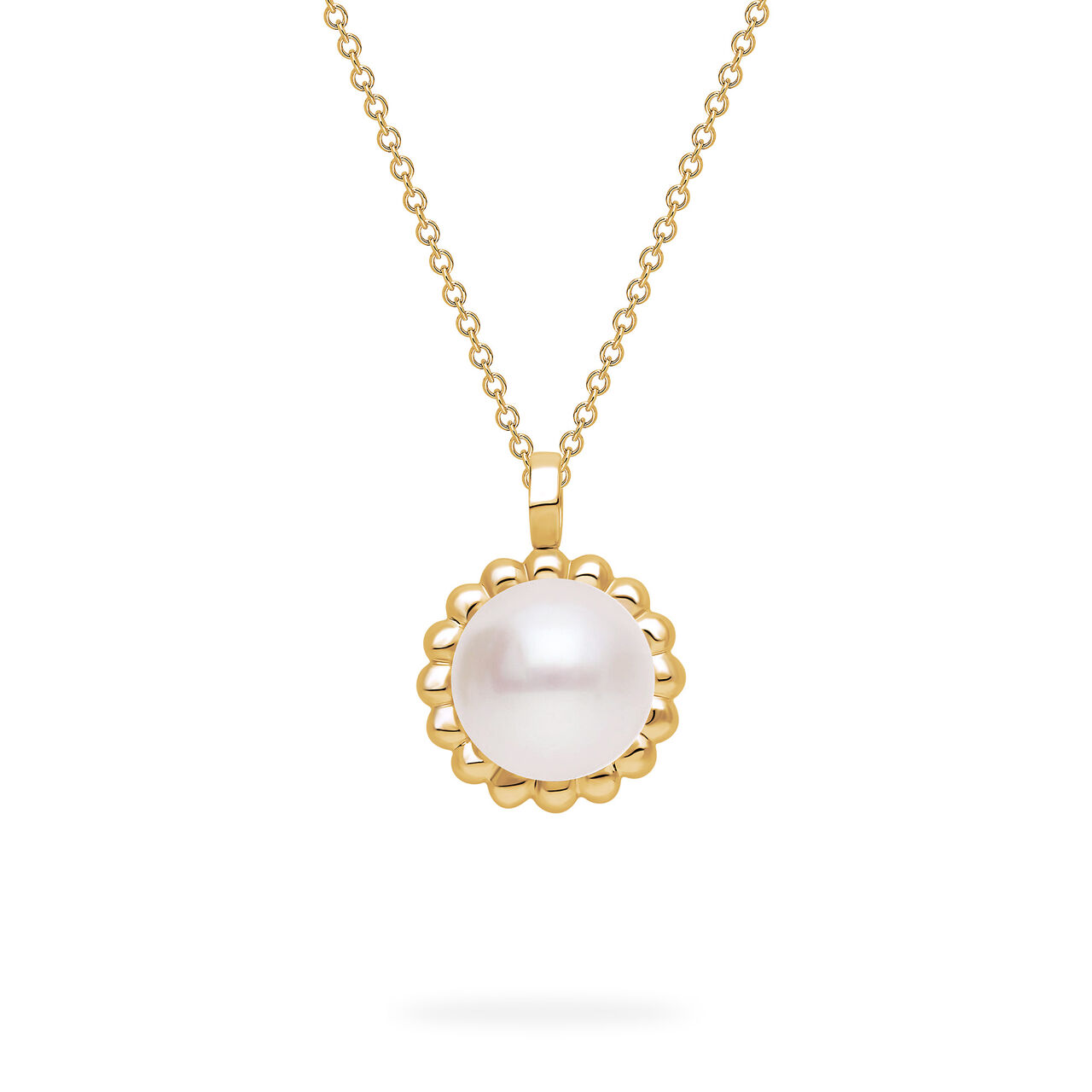 Birks Essentials Yellow Gold Bead and Freshwater Pearl Pendant image number 0