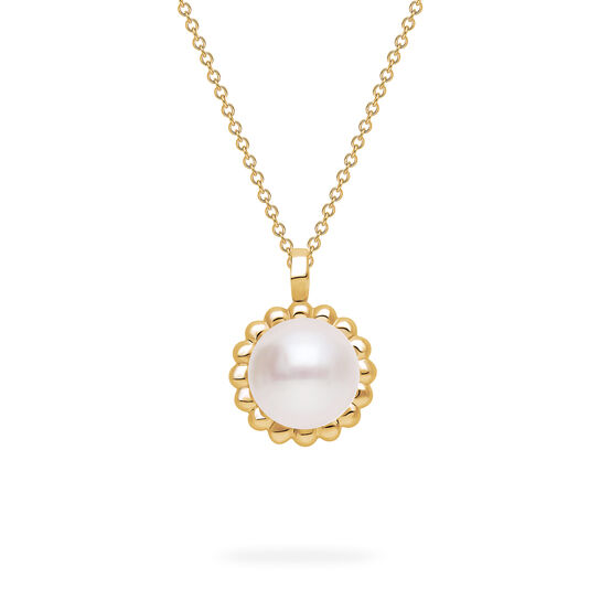 Birks Essentials Yellow Gold Bead and Freshwater Pearl Pendant image number 0