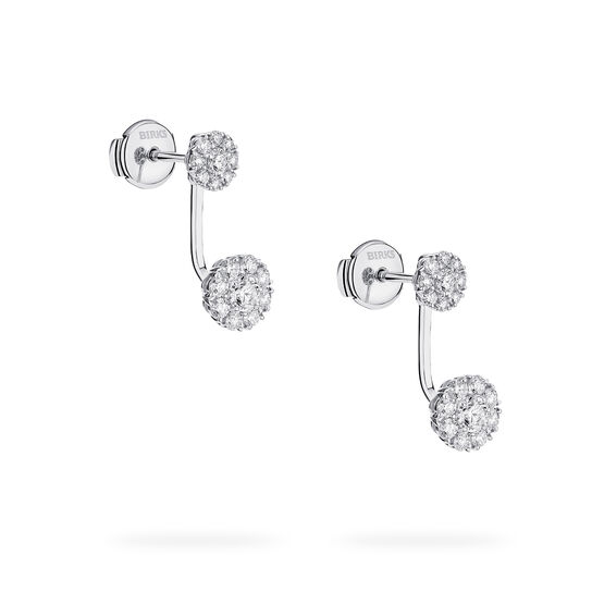 Birks Snowflake Boucles d'oreilles balanciers rondes avec diamants, grande image number 3