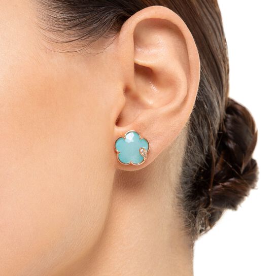 Pasquale Bruni Petit Joli Rose Gold, Sea Moon and Diamond Stud Earrings 16436R image number 1