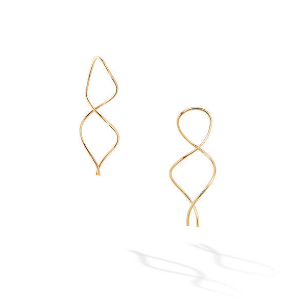 Yellow Gold Spiral Wire Earrings