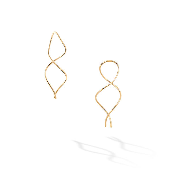 Boucles d'oreilles fil bouclées en or jaune