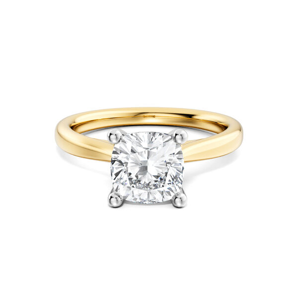 Cushion-Cut Solitaire Diamond Engagement Ring