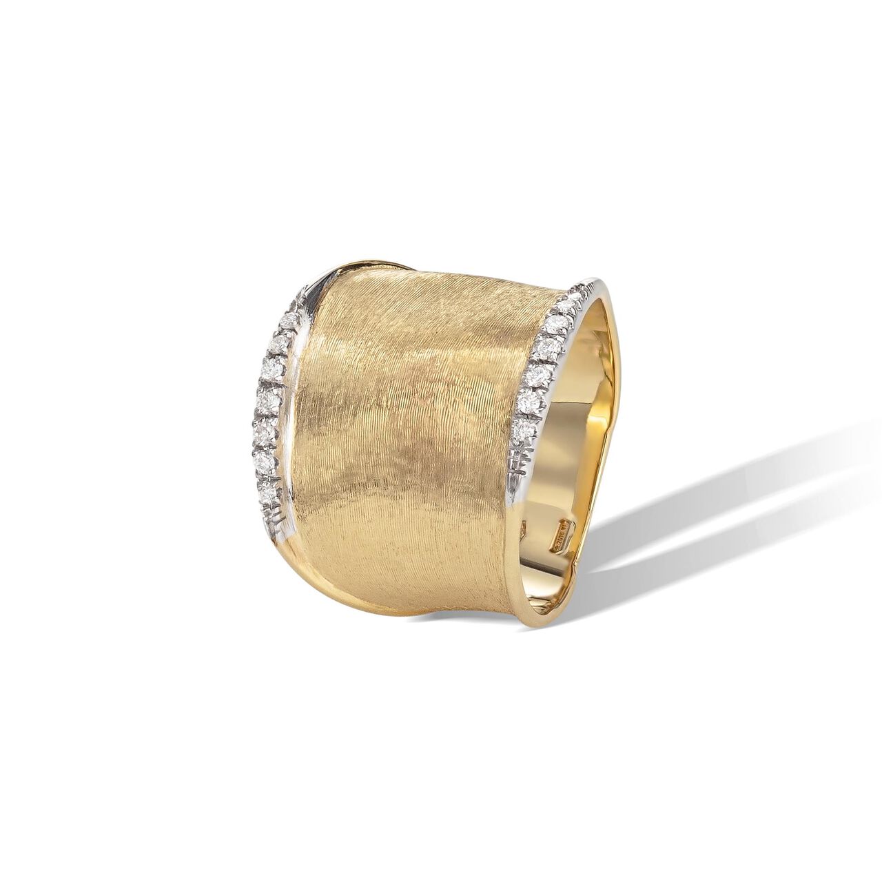 maison birks marco bicego lunaria collection medium yellow gold and diamond ring ab551 b yw q6 image number 0