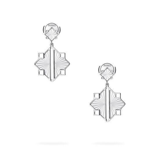 Birks Muse Guilloché Sterling Silver Drop Earrings, Large 450018473417 image number 0