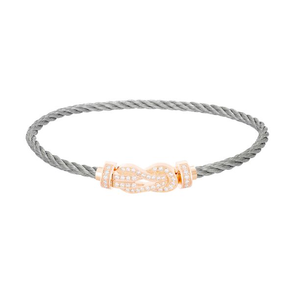 Bracelet cable Chance Infinie en or rose avec pavé de diamants, modèle moyen