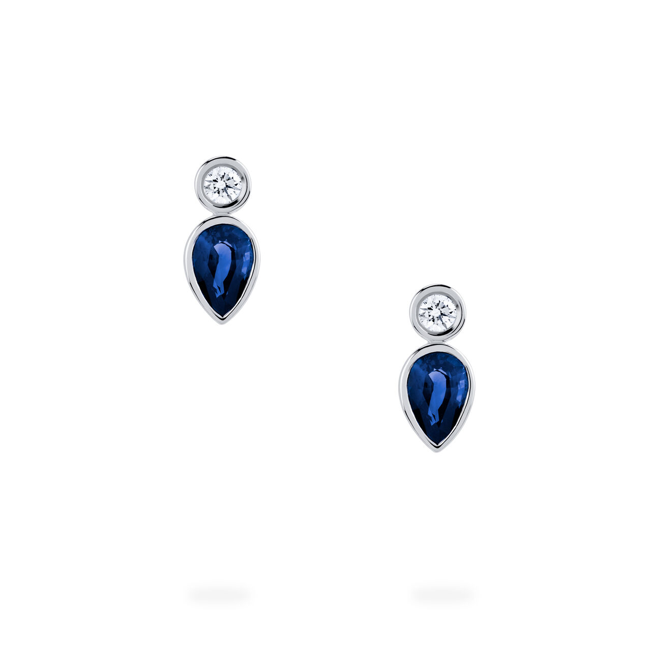Splash Diamond and Sapphire Stud Earrings image number 2