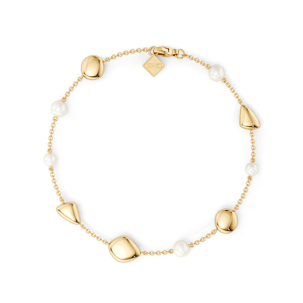 Bracelet en or jaune avec perles