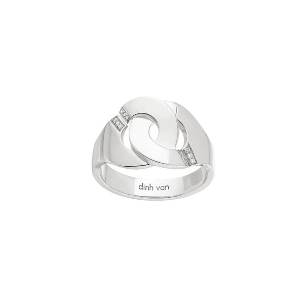 Bague Menottes R12 en or blanc avec pavé de diamants