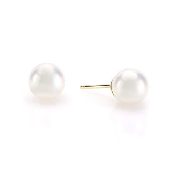 Boucles d'oreilles à perles Akoya en or jaune 5.5 à 6 mm