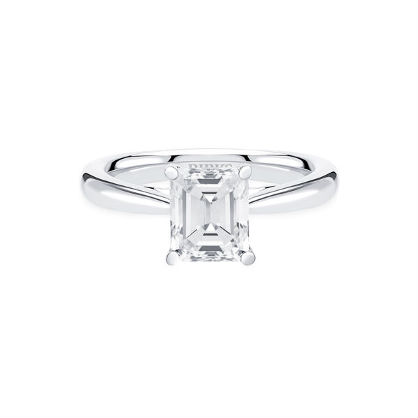 Emerald-Cut Solitaire Diamond Engagement Ring