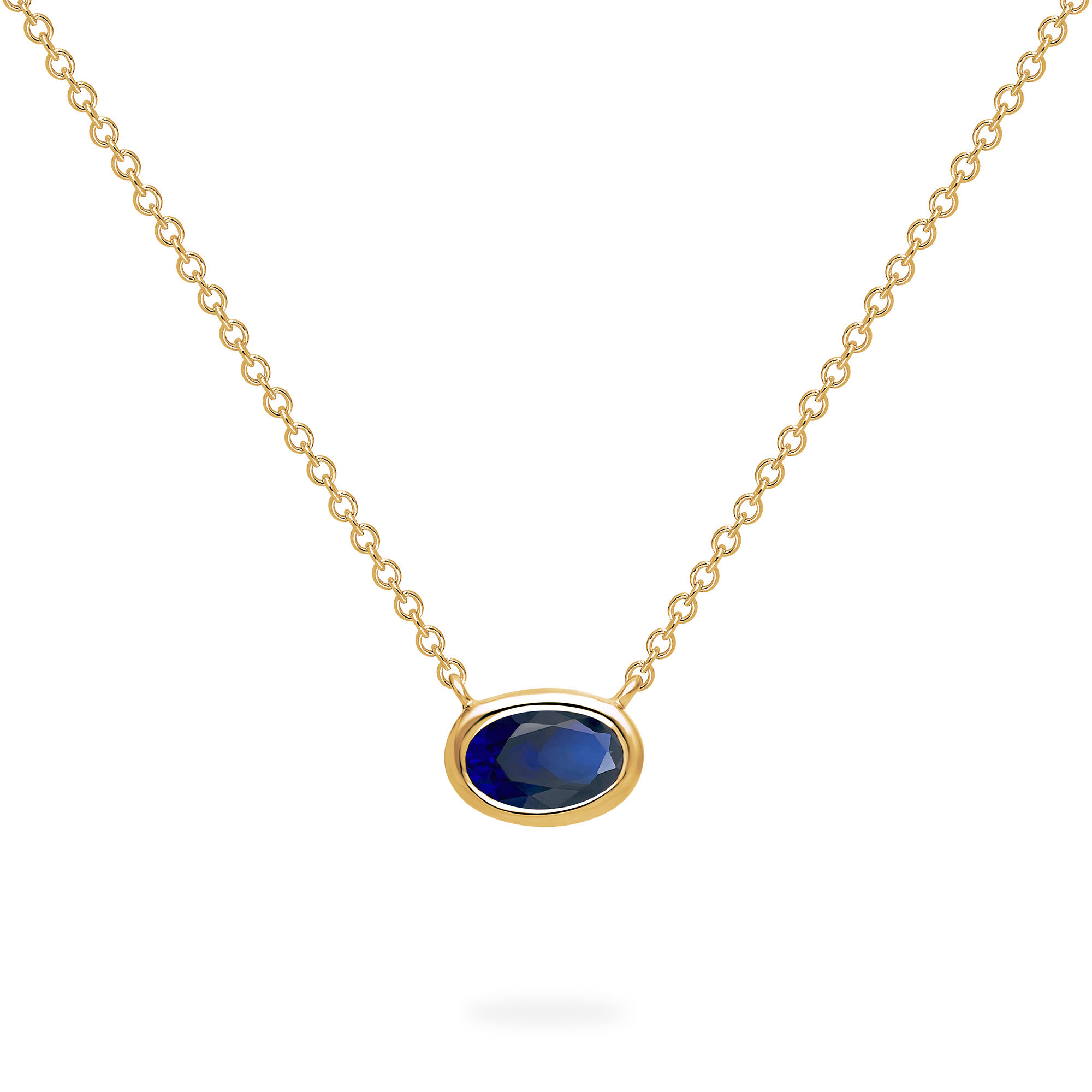 Yellow Gold Sapphire Pendant Necklace
