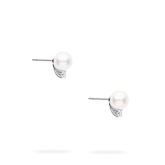 Birks Pearls 7-7.5 mm AA Akoya Pearl Earrings in White Gold image number 3