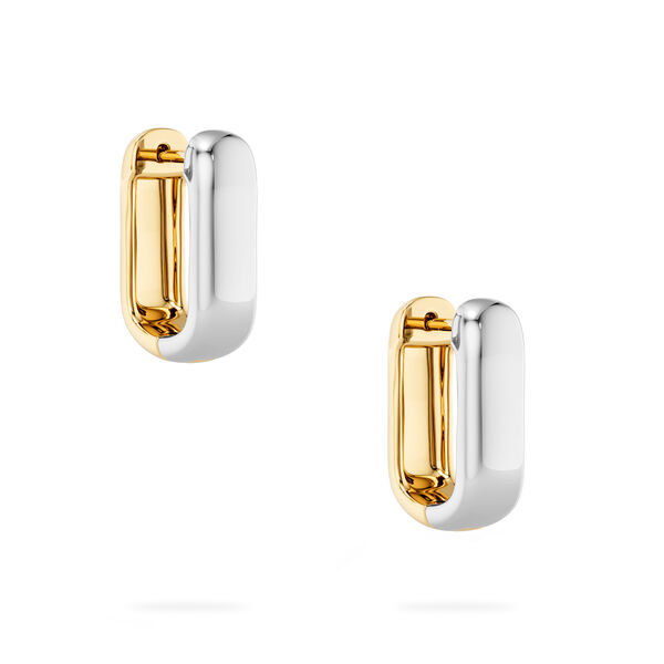 Yellow and White Gold U-Shape Huggies, 16MM