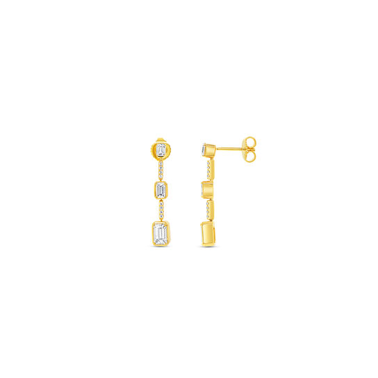 Uneek Alexandria Yellow Gold and Diamond Drop Earrings image number 1