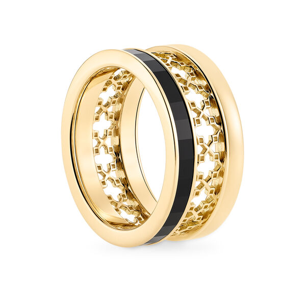 Bague en or jaune avec onyx