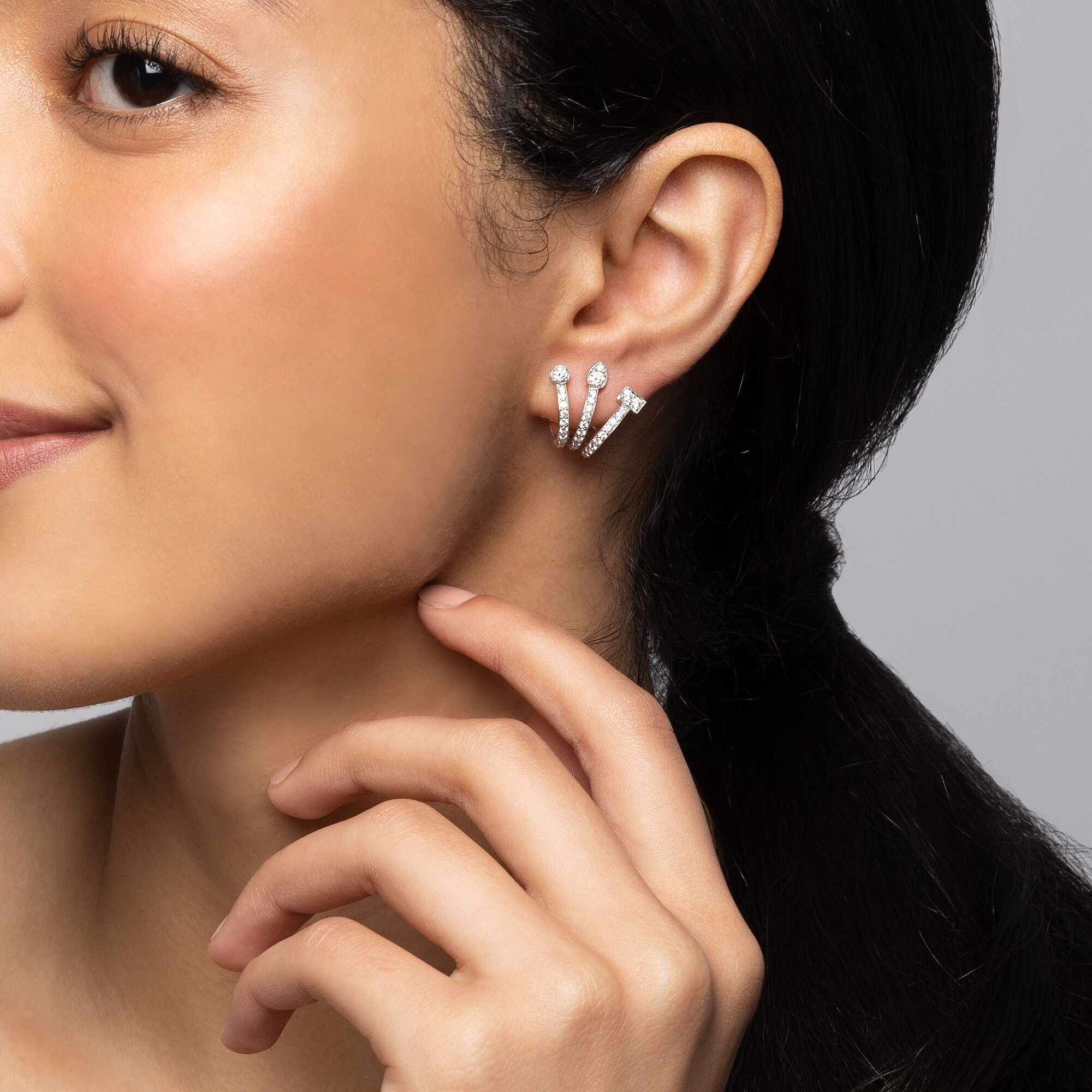 Earrings hoops on sale with diamonds