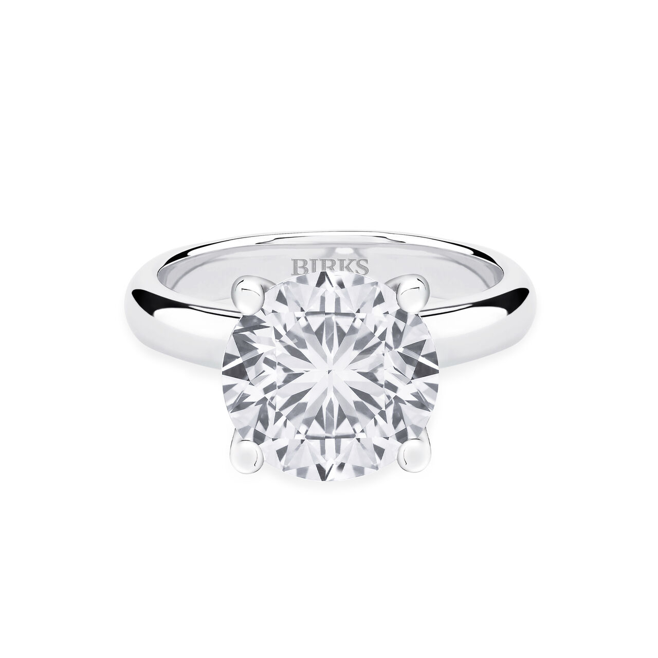 Birks Blue Round Diamond Solitaire Engagement Ring with Sapphire Accent image number 0