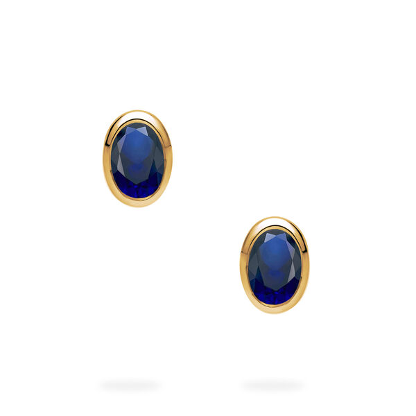 Yellow Gold Sapphire Stud Earrings