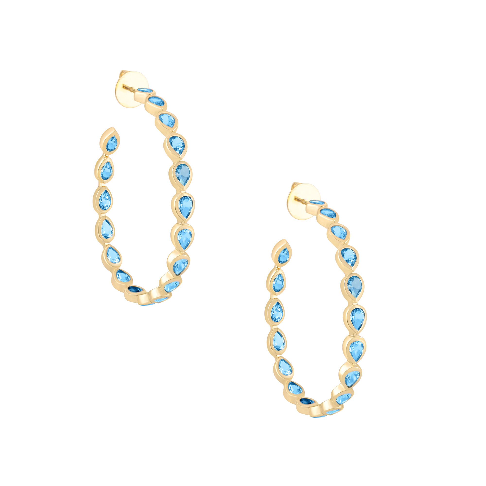 Topaz Pear Shape Hoop Earrings