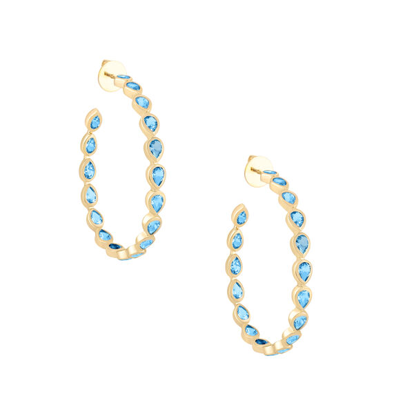 Topaz Pear Shape Hoop Earrings