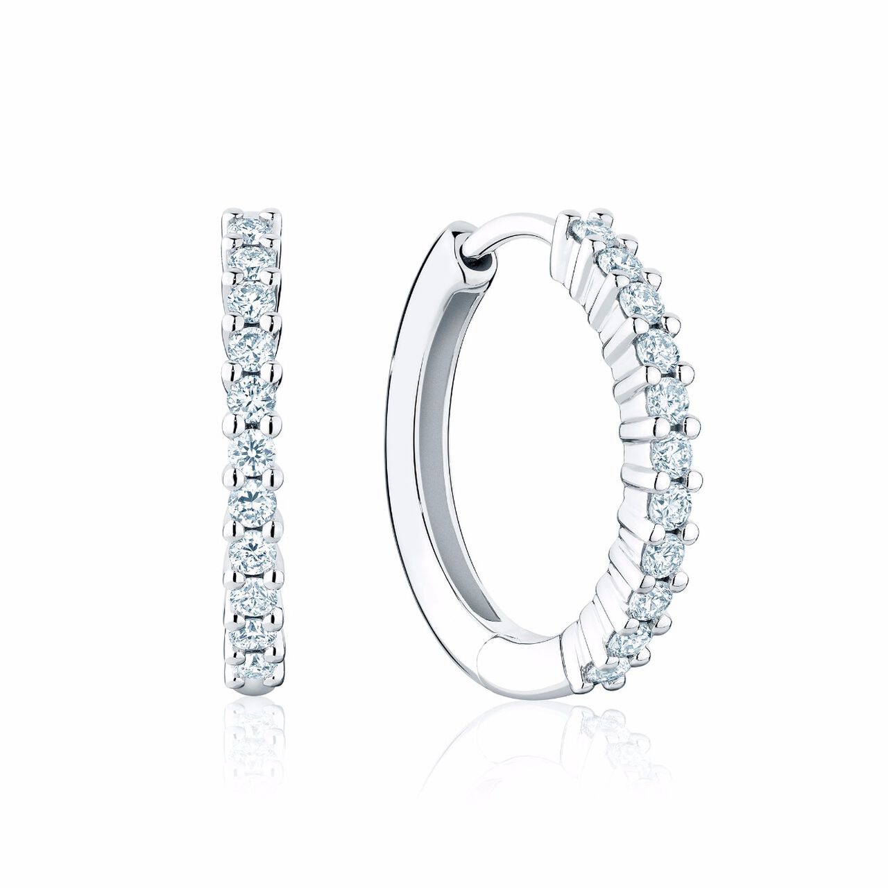 Boucles d'oreilles Halo Grâce, Diamants Argent