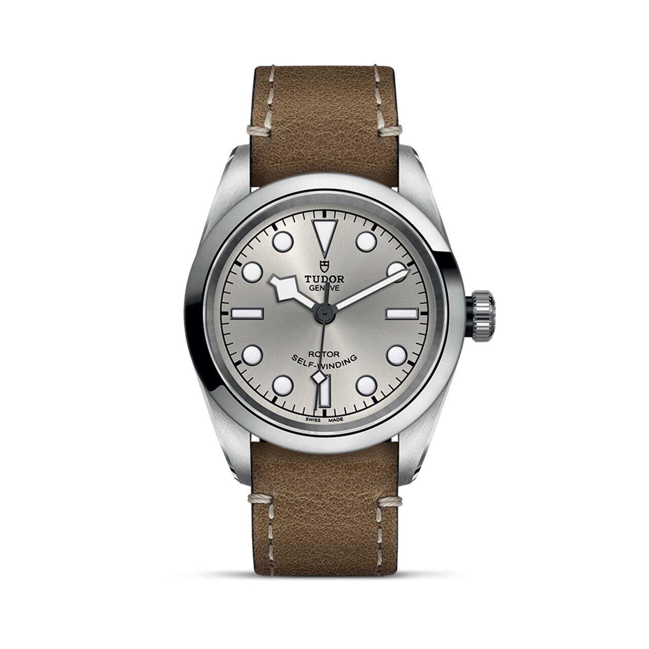 Tudor Black Bay 32 Boîtier en acier 32 mm^ bracelet en cuir beige image number 0