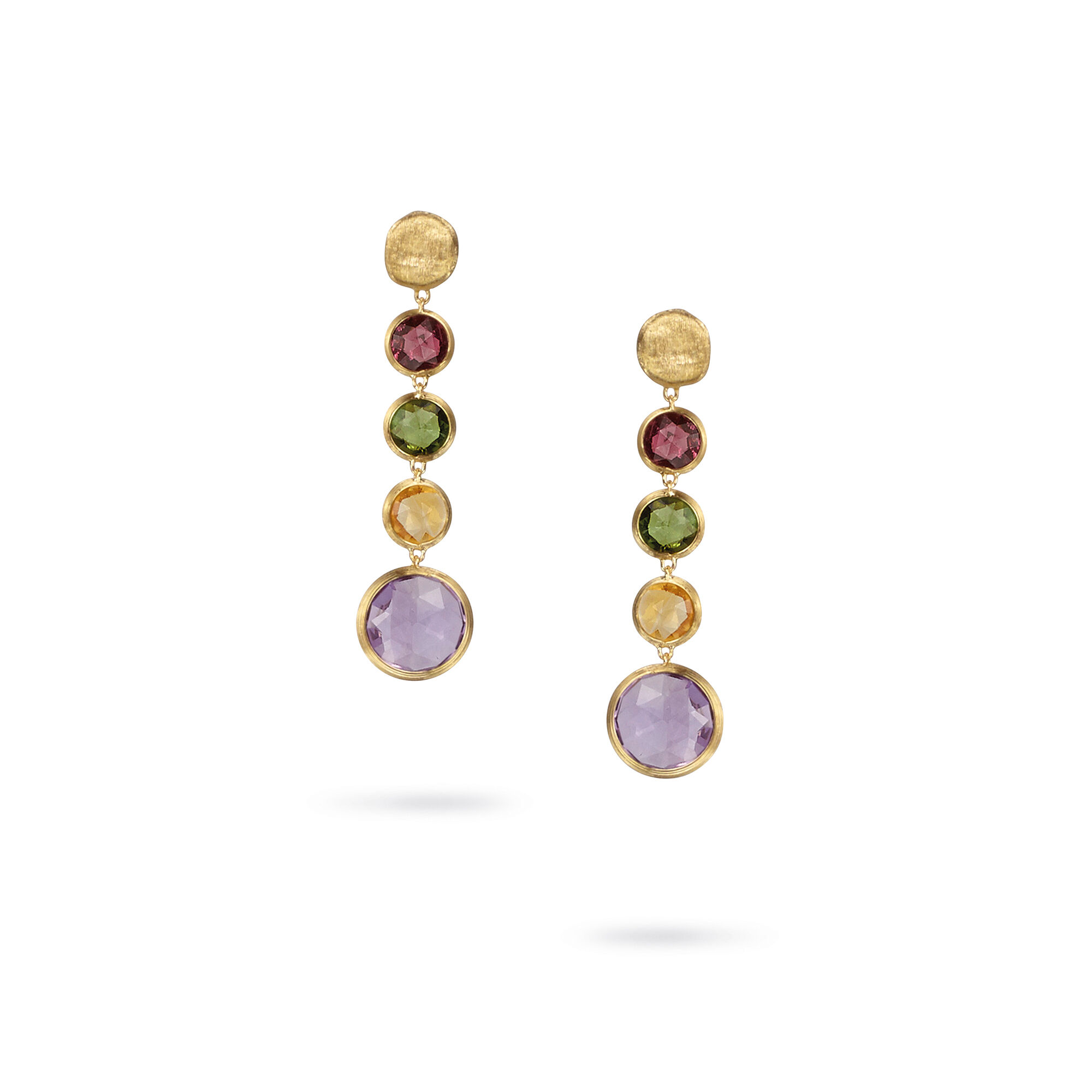 Jaipur Color Yellow Gold Mixed Gemstone Drop Earrings Marco Bicego Birks