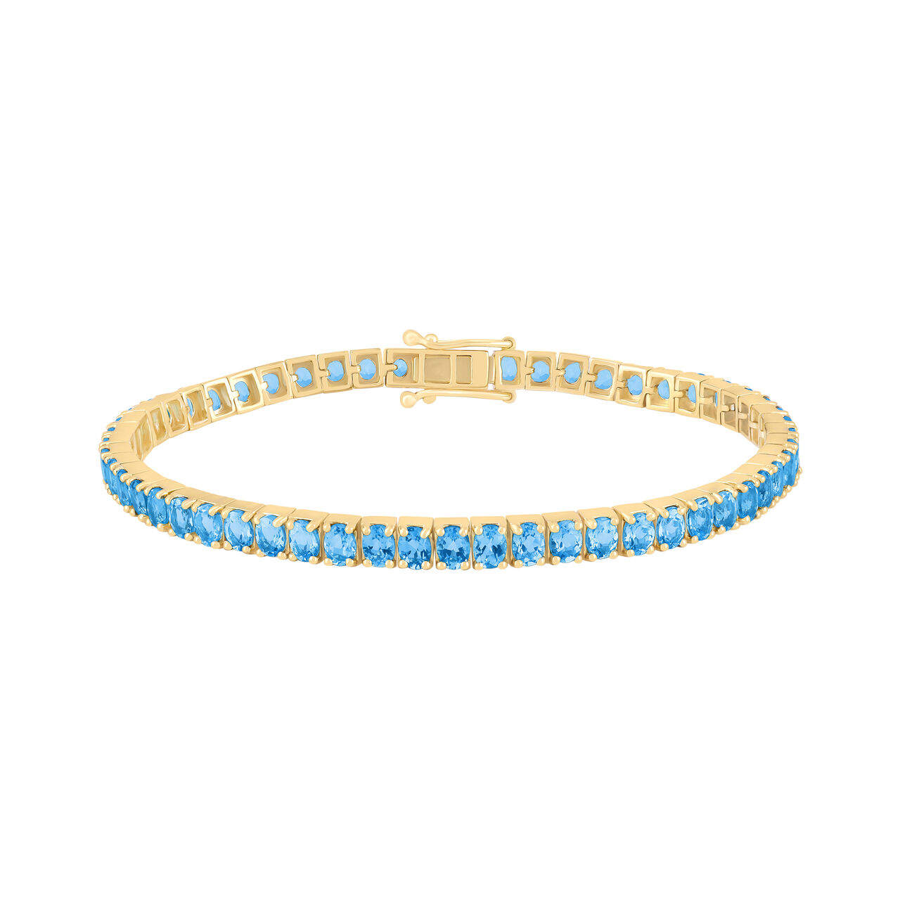 Oval Blue Topaz Line Bracelet-sale image number 0