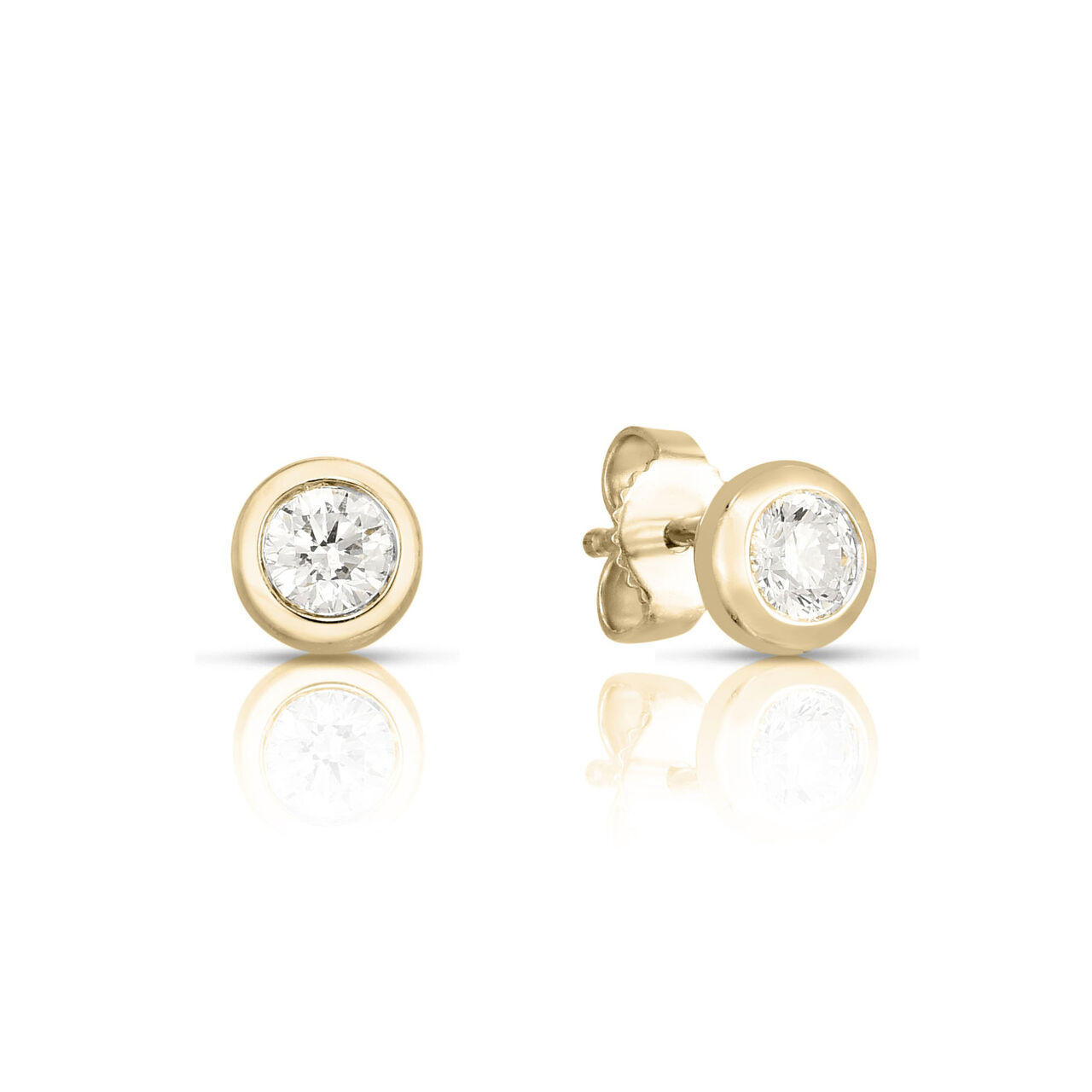Boucles d'oreilles clous Diamond By The Inch en or jaune et diamants image number 0