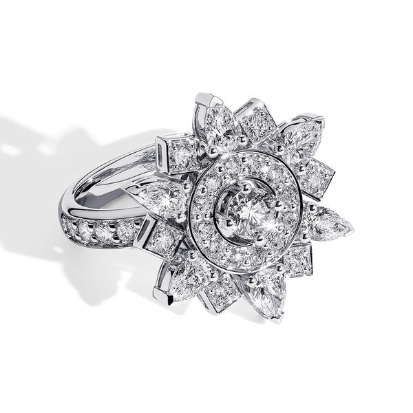 Bague flocon de neige en or blanc