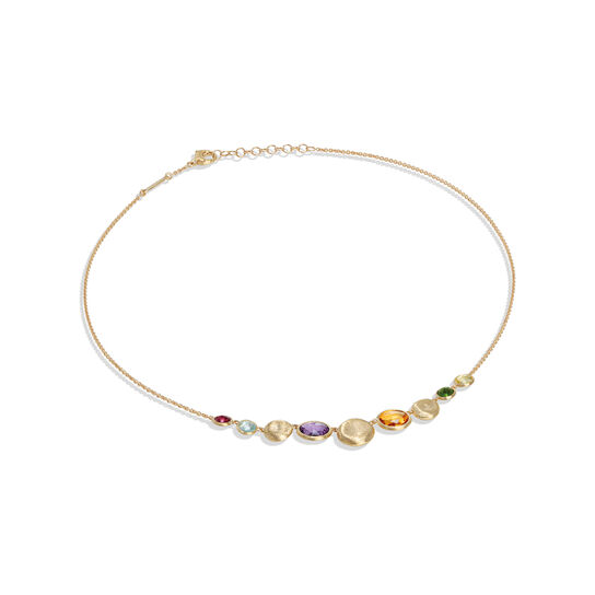Jaipur Colour Yellow Gold and Semi-Precious Gemstone Necklace image number 0