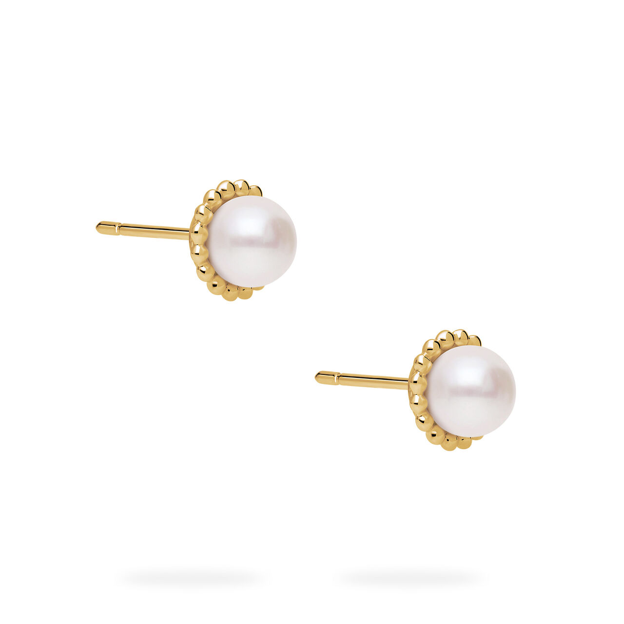Birks Essentiels Boucles d&rsquo;oreilles en or jaune avec perles d&rsquo;eau douce et billes d&rsquo;or image number 2