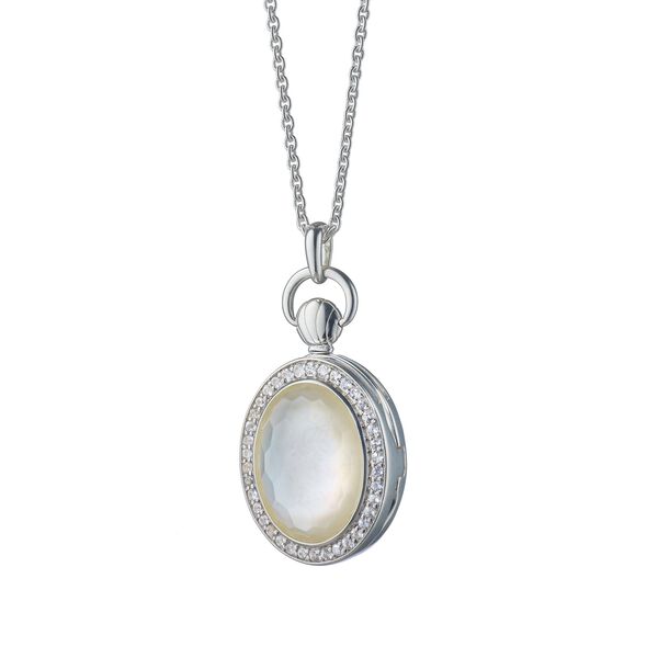 Médaillon Petite Stone Lockets en argent avec nacre