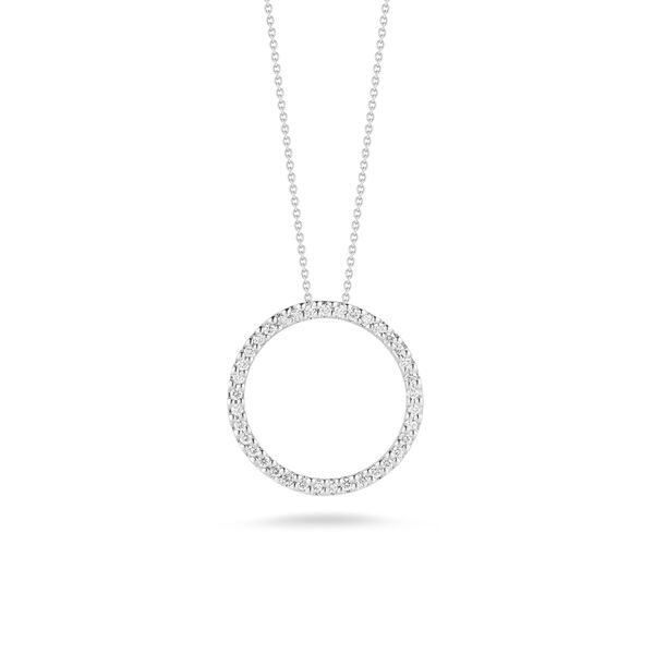 Tiny Treasures Circle of Life 17MM White Gold Diamond Necklace