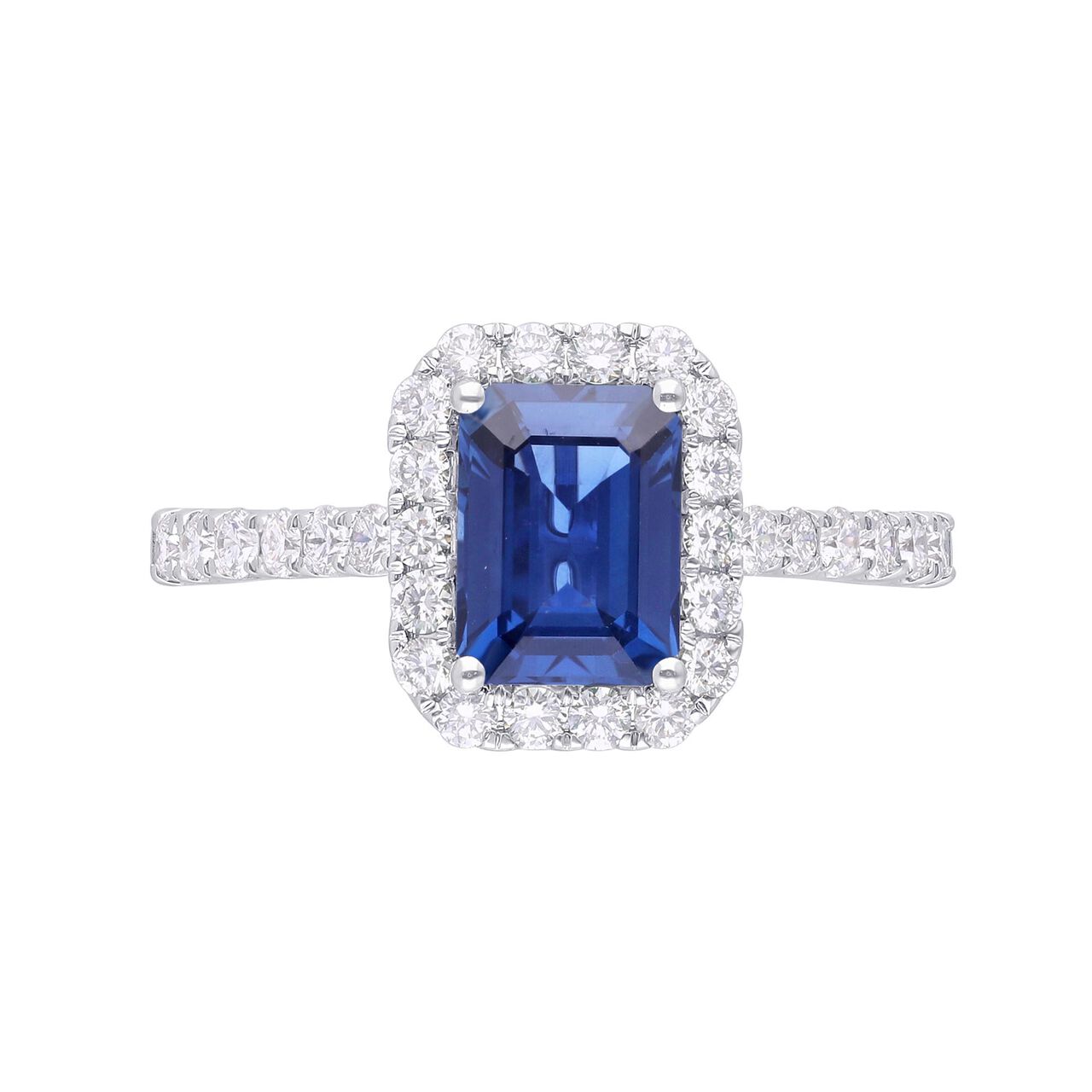 maison birks salon blue sapphire diamond halo ring sg10362r 8x6 bs front image number 0