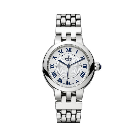 maison birks tudor clair de rose 30 mm steel case steel bracelet opaline dial m35500 0001 image number 0
