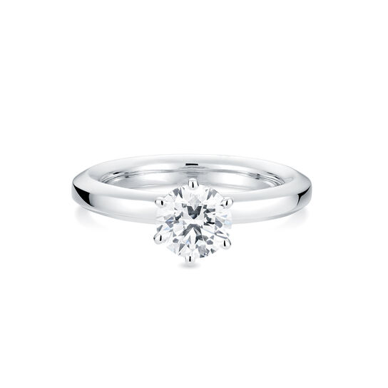 Bijoux Birks Bee Chic White Gold 6 - Prong Round Diamond Engagement Ring image number 0