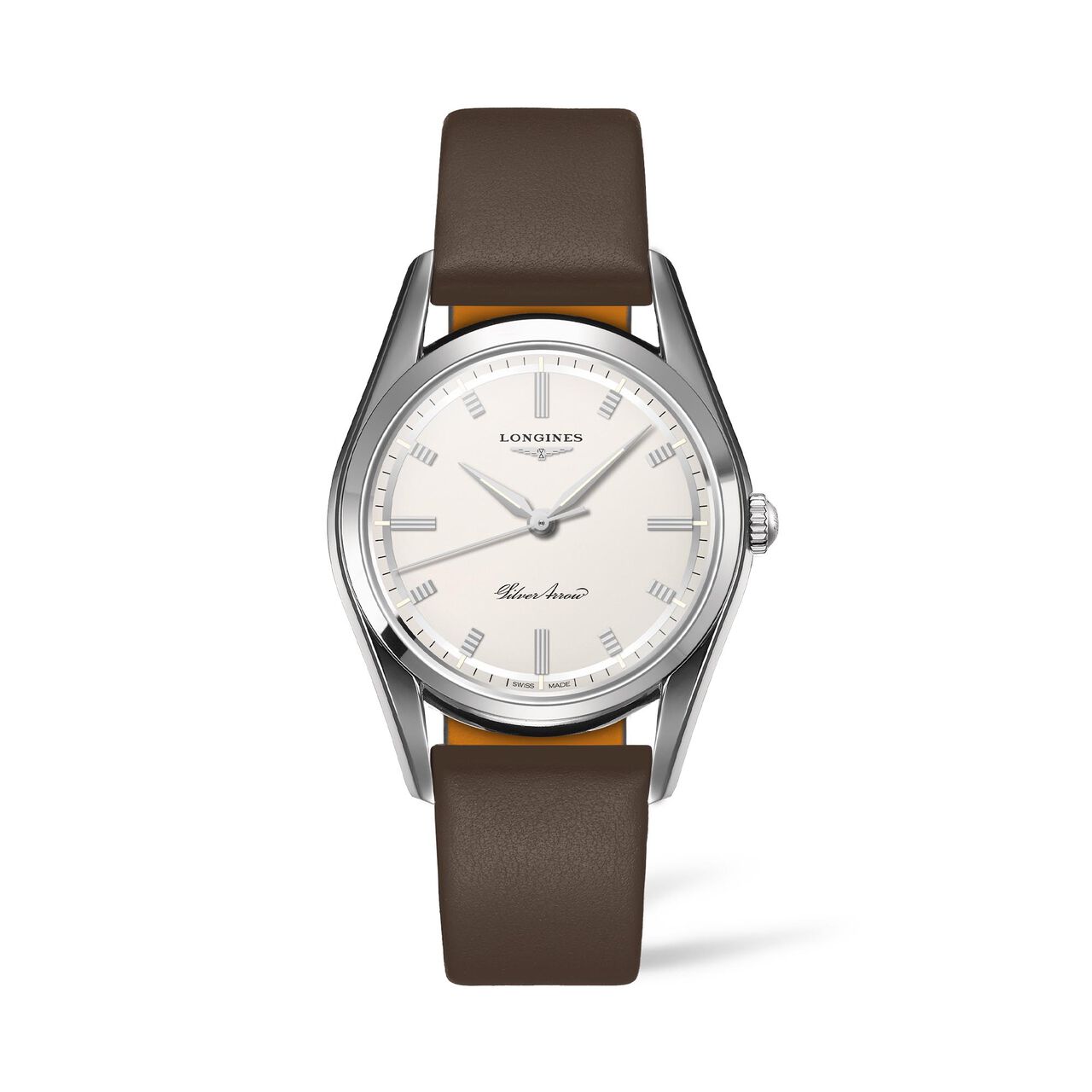 longines heritage classic silver arrow automatic 38 mm steel l2.834.4.72.2 front image number 0