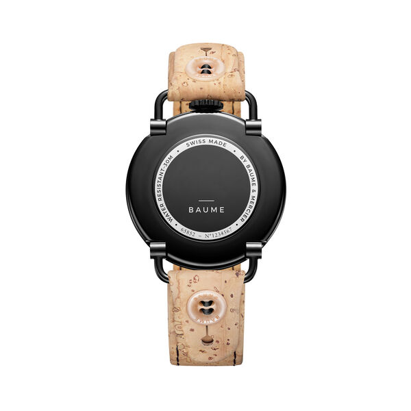 Baume 41 mm petites secondes quartz en acier inoxydable avec PVD noir