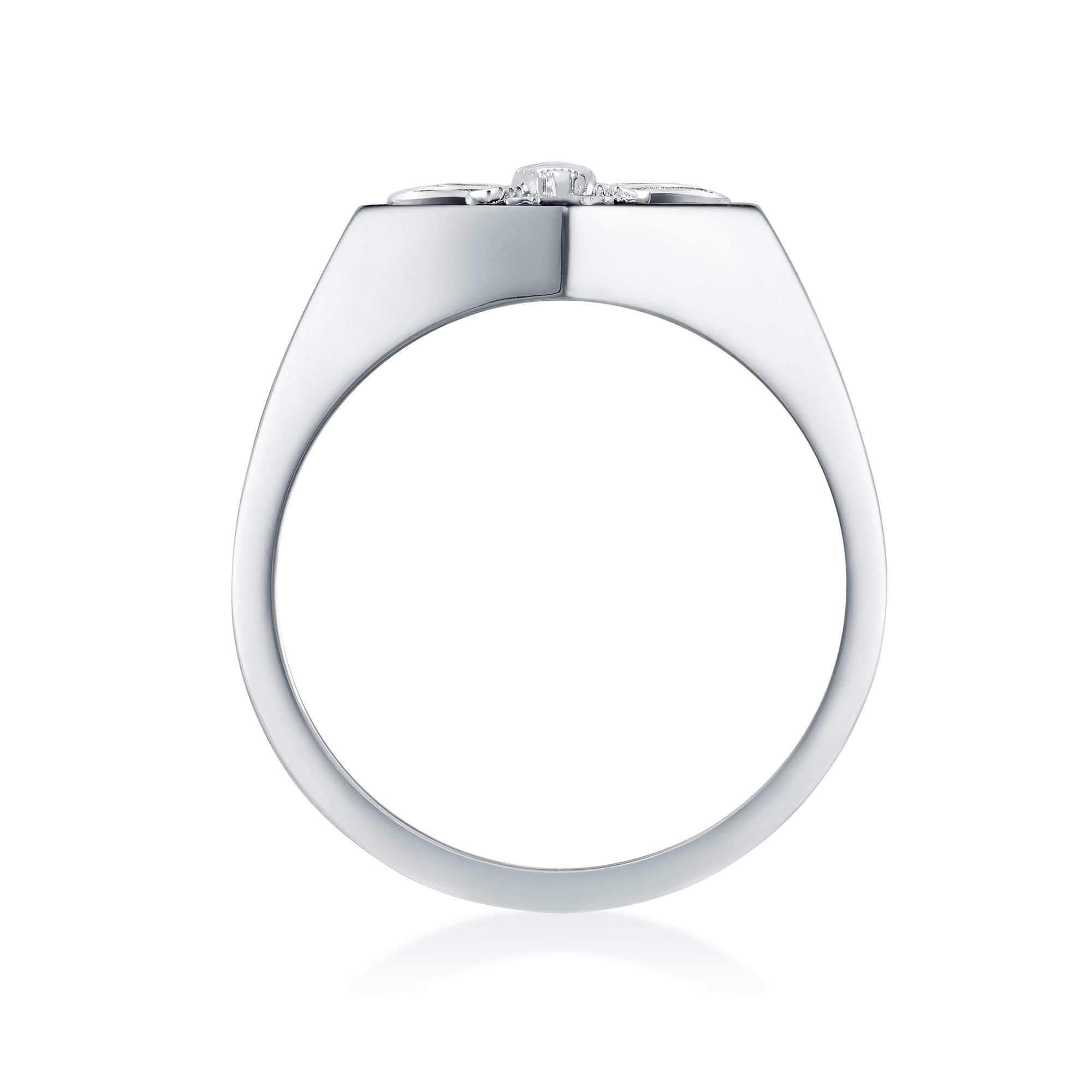 Silver and Black Enamel Signet Ring