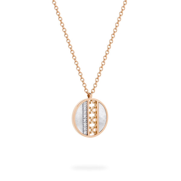 Mother-of-Pearl and Diamond Circle Pendant