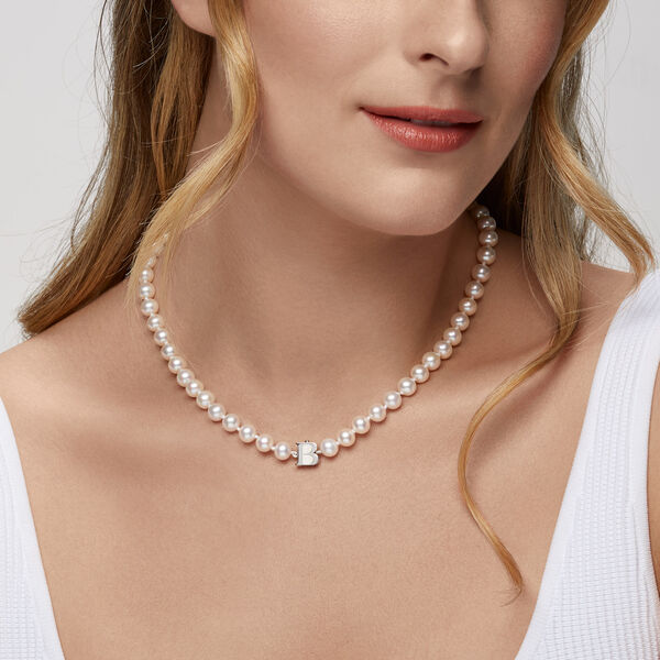 Collier de perles 7,5-8 mm de culture d'eau douce en argent sterling