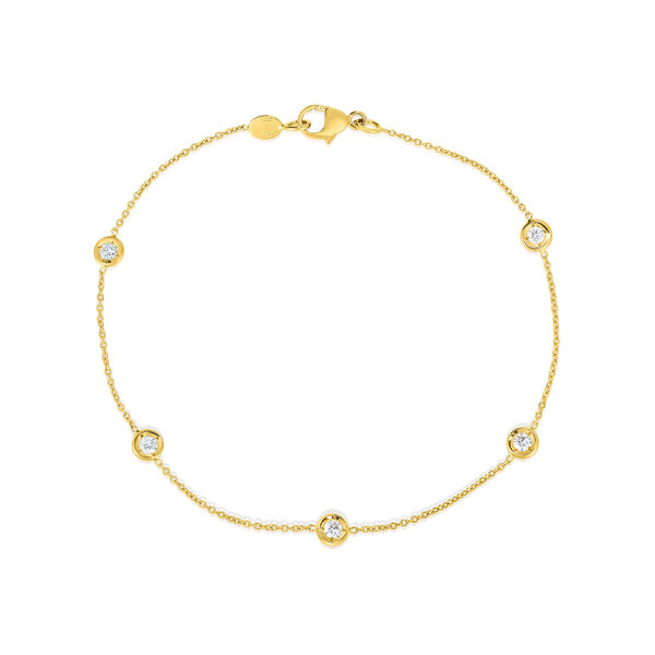 Bracelet à cinq stations en or jaune orné de diamants
