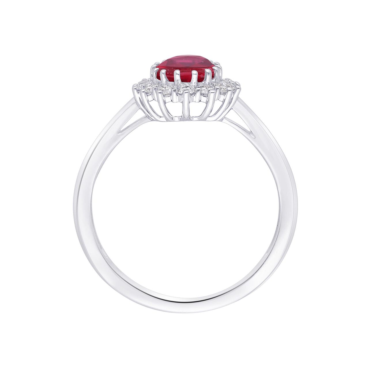 maison birks salon oval ruby diamond halo ring sg09201r ru standing image number 2