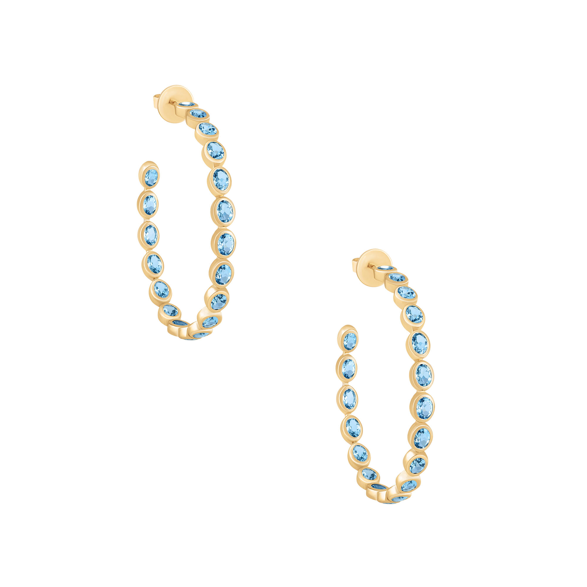 Topaz Bezel Set Hoop Earrings
