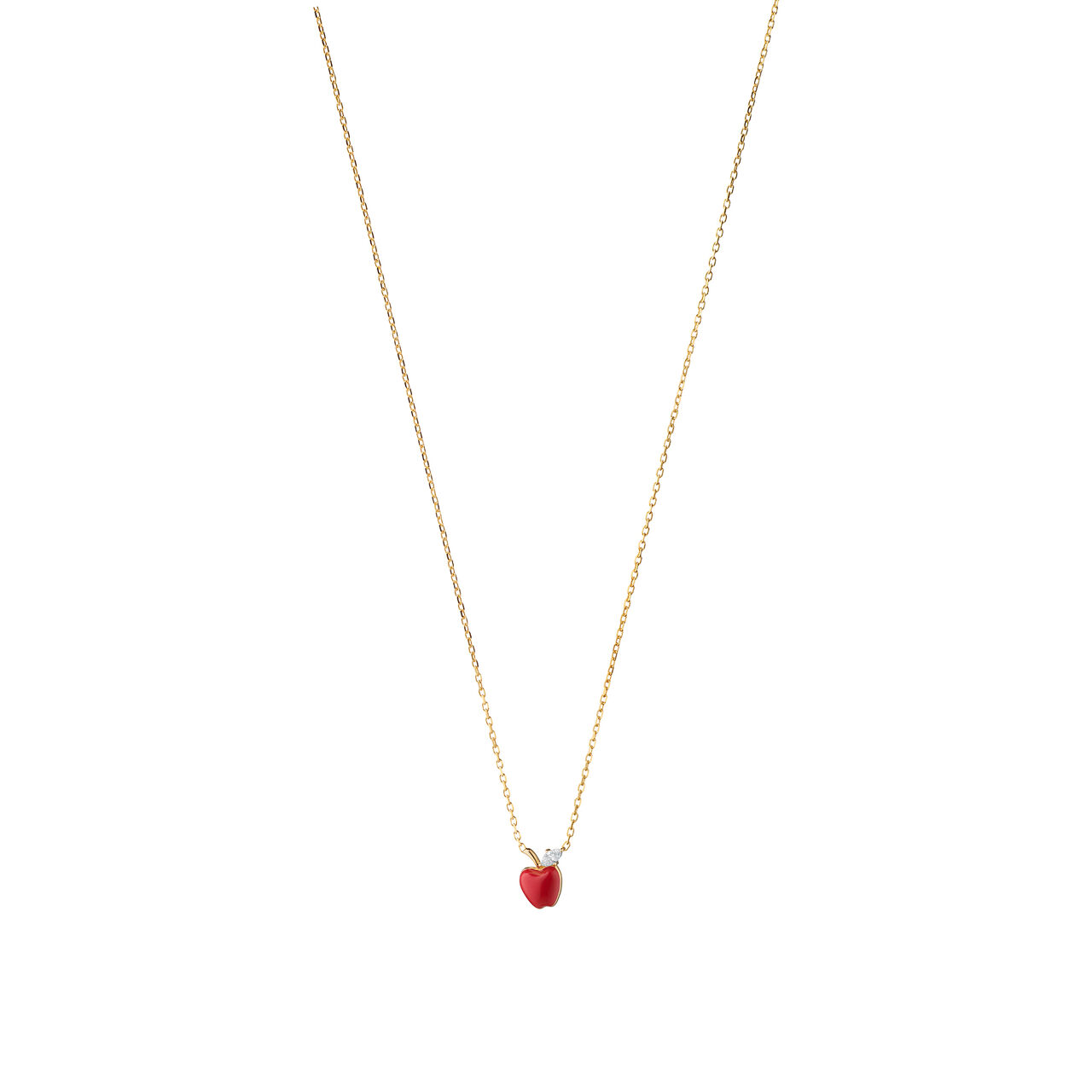 Monica Rich Kosann CH-41714 Fables & Fairy Tales Yellow Gold, Enamel and Diamond Apple Pendant Front image number 0