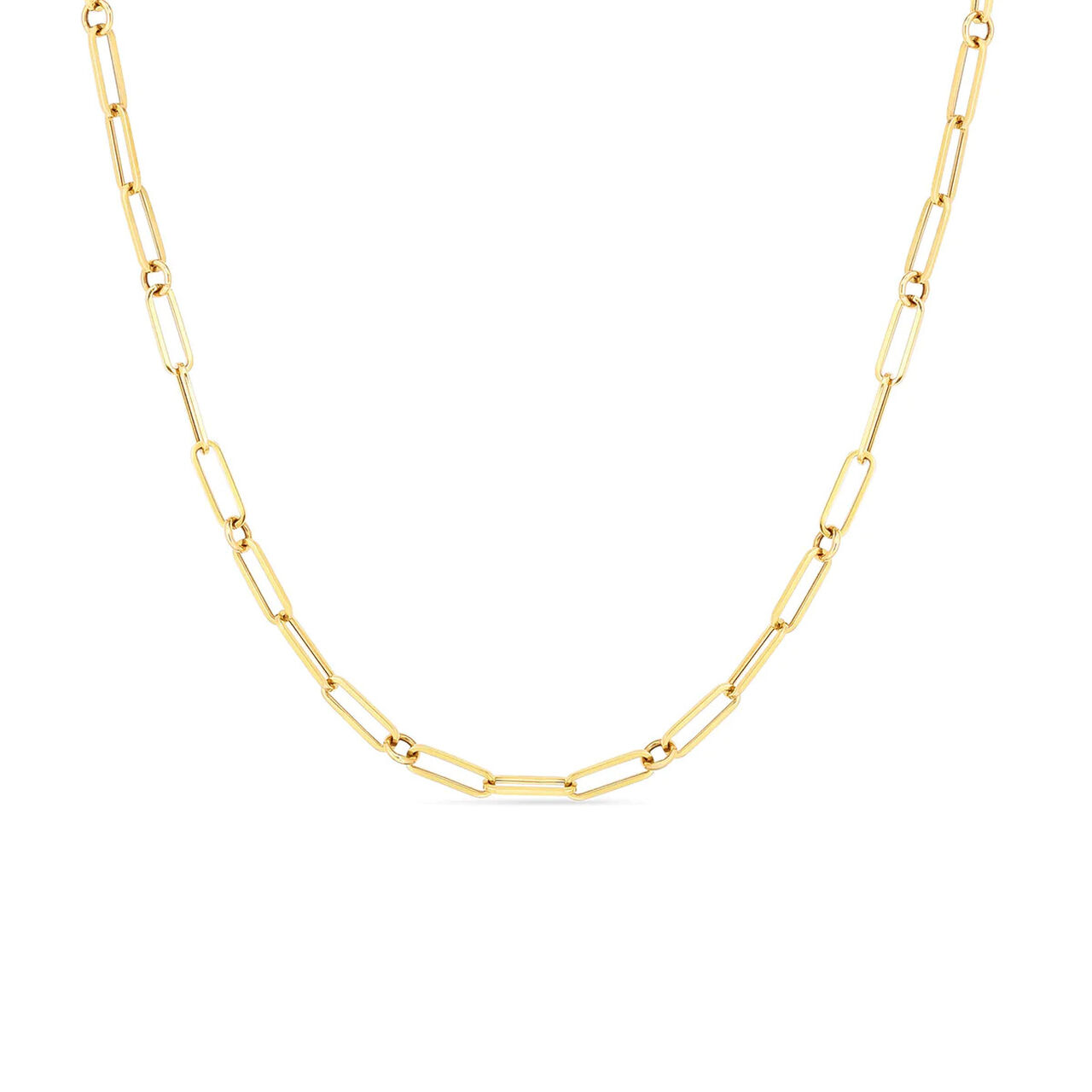 Roberto Coin  Classic Gold Yellow Gold Paper Clip Chain Necklace image number 0